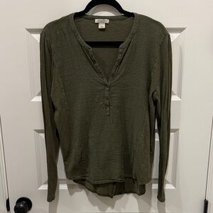 Lucky Brand Forest Green Long Sleeve Top